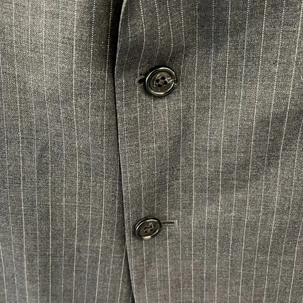 Ralph Lauren Gray Strips Blazer Wool Two Buttons Full Lining Men Size 48 R